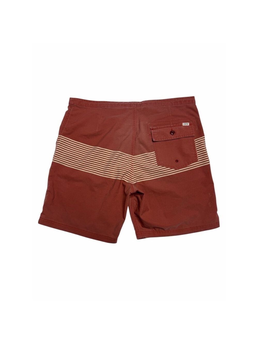 Katin Board Shorts Mens 34 Rust Red Striped Swim Trunks Surf Beach Hybrid - Picture 2 of 5